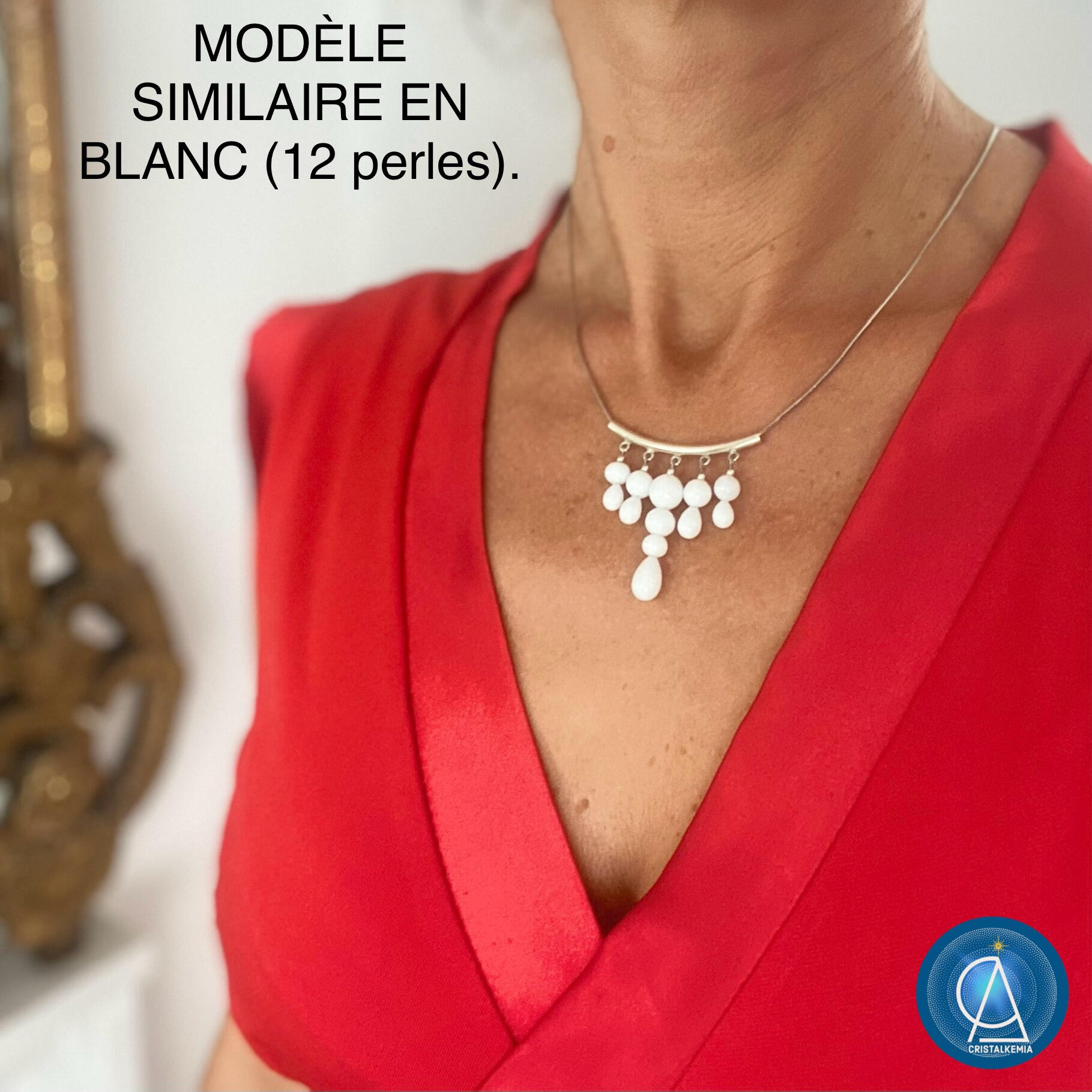 Collier gouttes blanches